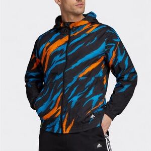 Adidas TRVL Tiger Camo Windbreaker lightweight activewear spring men's size M